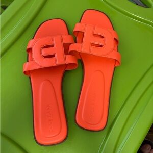 Cole Haan Bright Orange Slide Sandals
